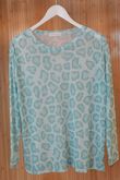Bobby Mesh Layering Top Leopard Aqua